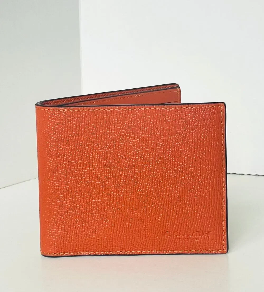 Coach Men’s ID Slim Billfold Wallet Spice Orange CEB80